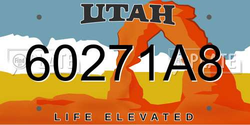 60271A8 Utah License Plate