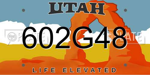 602G48 Utah License Plate