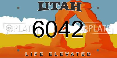 6042 Utah License Plate