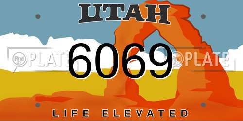 6069 Utah License Plate