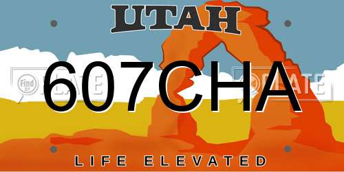 607CHA Utah License Plate