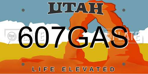 607GAS Utah License Plate