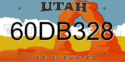 60DB328 Utah License Plate