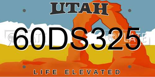60DS325 Utah License Plate