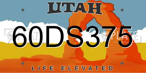 60DS375 Utah License Plate