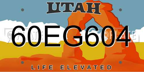 60EG604 Utah License Plate
