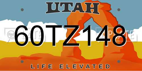 60TZ148 Utah License Plate