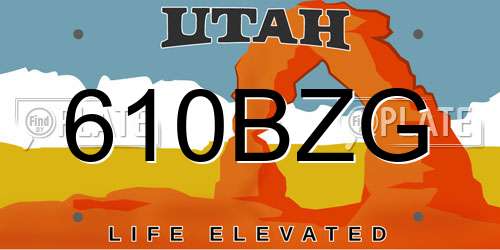 610BZG Utah License Plate