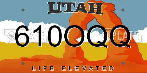 610OQQ Utah License Plate