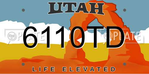 6110TD Utah License Plate