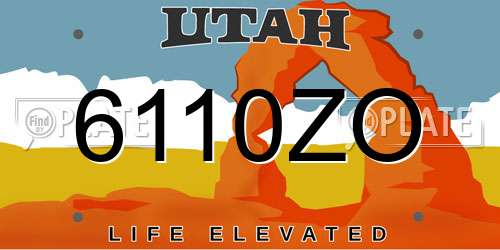 6110ZO Utah License Plate