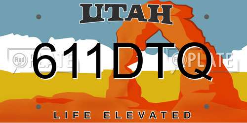 611DTQ Utah License Plate