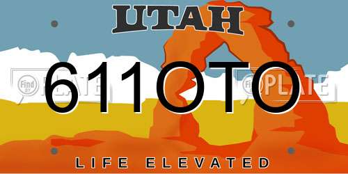 611OTO Utah License Plate