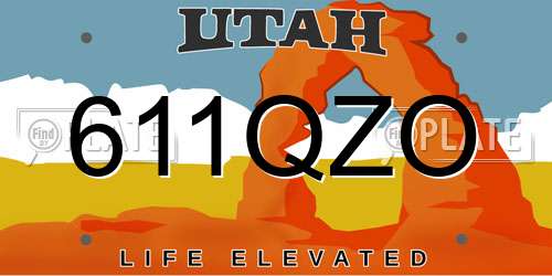 611QZO Utah License Plate