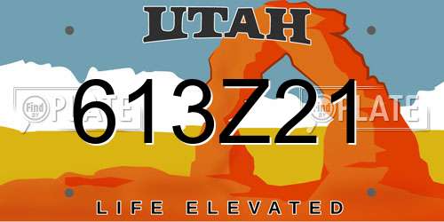 613Z21 Utah License Plate