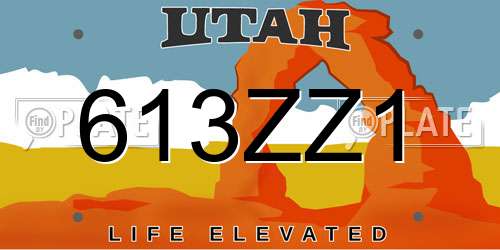 613ZZ1 Utah License Plate