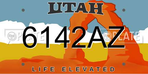 6142AZ Utah License Plate
