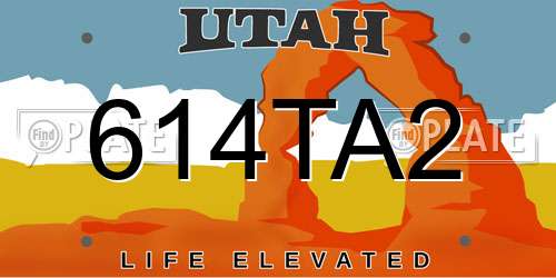 614TA2 Utah License Plate