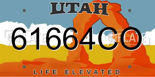61664CO Utah License Plate