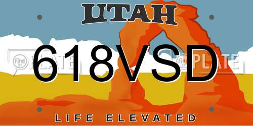 618VSD Utah License Plate