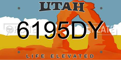 6195DY Utah License Plate