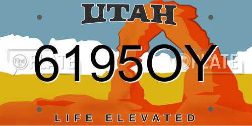 6195OY Utah License Plate