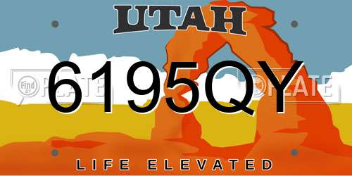 6195QY Utah License Plate