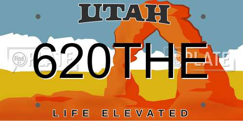 620THE Utah License Plate