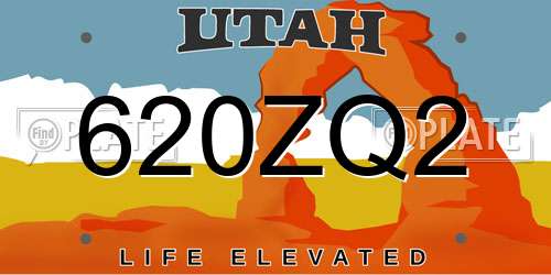 620ZQ2 Utah License Plate