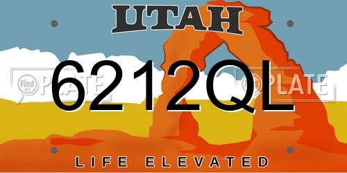 6212QL Utah License Plate