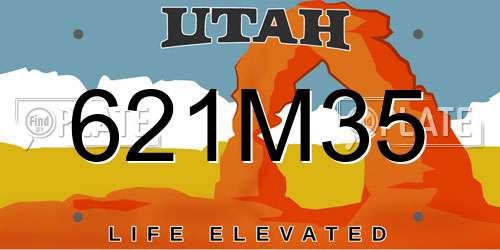 621M35 Utah License Plate