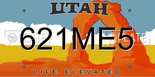 621ME5 Utah License Plate
