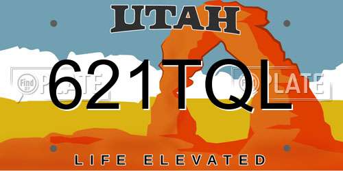 621TQL Utah License Plate