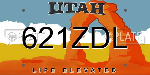 621ZDL Utah License Plate