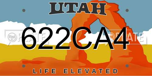 622CA4 Utah License Plate