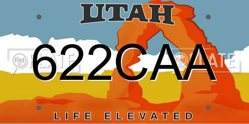 622CAA Utah License Plate