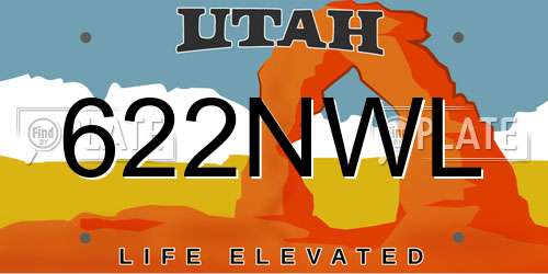 622NWL Utah License Plate