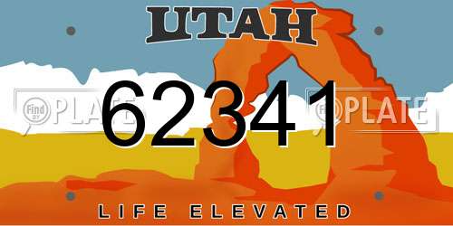 62341 Utah License Plate