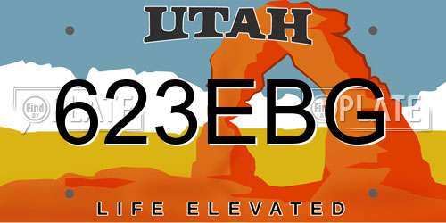 623EBG Utah License Plate