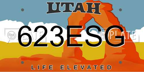 623ESG Utah License Plate
