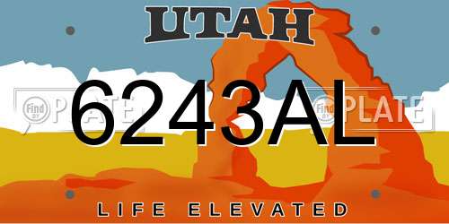 6243AL Utah License Plate