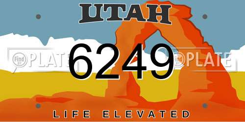 6249 Utah License Plate