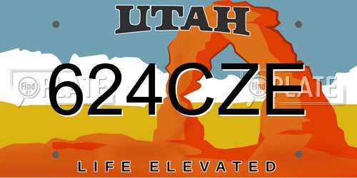 624CZE Utah License Plate