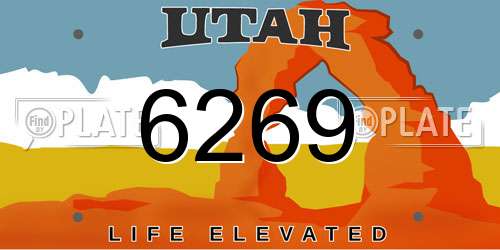 6269 Utah License Plate