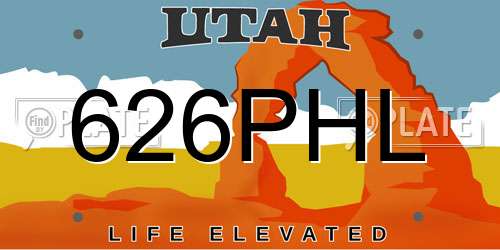 626PHL Utah License Plate