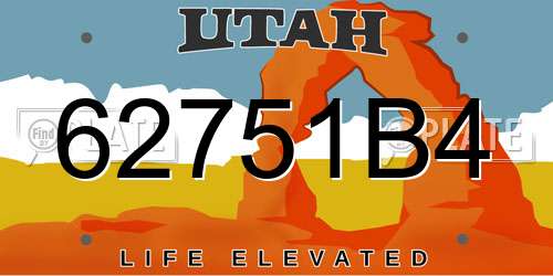 62751B4 Utah License Plate
