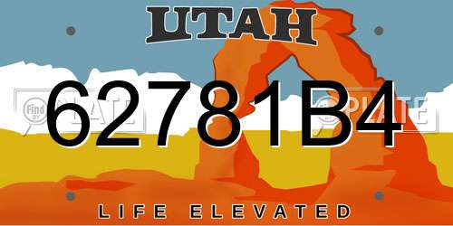 62781B4 Utah License Plate