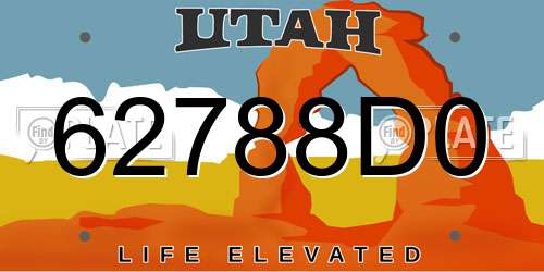62788D0 Utah License Plate