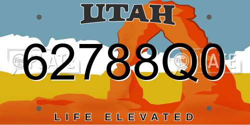 62788Q0 Utah License Plate