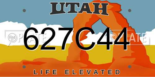 627C44 Utah License Plate